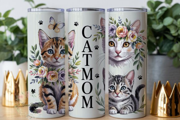 Cat Mom Floral Watercolor 20oz Tumbler Design Review