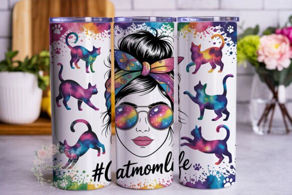 Cat Mom Life Splatter Galaxy Skinny PNG Review