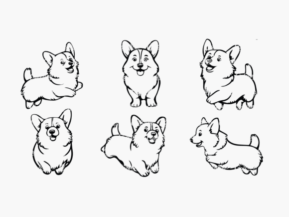 Corgi Line Art SVG PNG Outline Bundle Review