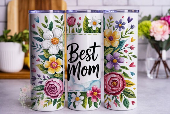 Floral BEST MOM Tumbler Wrap Design Review