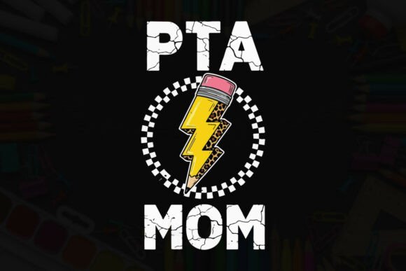Retro Lightning Pencil PTA Mom Design Review
