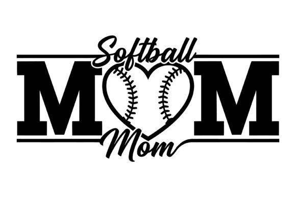 Softball Mom Heart Sports Design Review