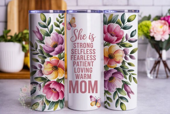 Watercolor Floral Mom 20oz Tumbler PNG Review